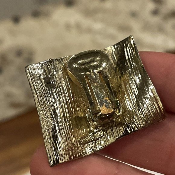 DON LIN Jewelry Vintage Don Lin Enamel Flag Anchor Stars Yellow